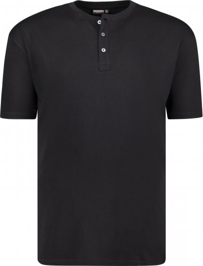 Adamo Silas Regular fit Serafino T-shirt Black - T-shirts - Grote Maten T-shirts Heren