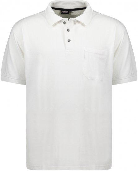 Adamo Klaas Regular fit Polo Shirt with Pocket White - Polo shirts - Grote Maten Poloshirts Heren