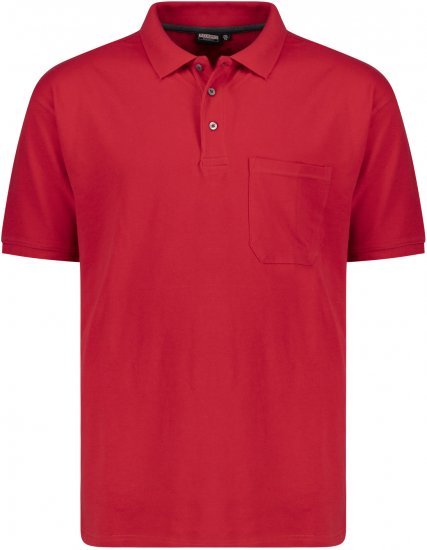 Adamo Klaas Regular fit Polo Shirt with Pocket Red - Polo shirts - Grote Maten Poloshirts Heren