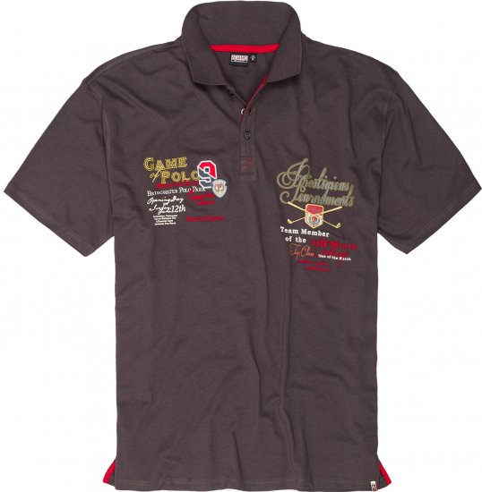 Adamo DURBAN Regular fit Polo Shirt Charocal - Polo shirts - Grote Maten Poloshirts Heren