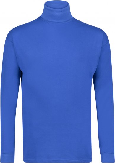 Adamo Fabio Comfort fit Turtleneck Long sleeve T-shirt Royal blue - T-shirts - Grote Maten T-shirts Heren