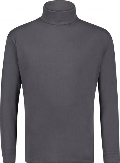 Adamo Fabio Comfort fit Turtleneck Long sleeve T-shirt Charcoal - T-shirts - Grote Maten T-shirts Heren