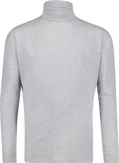 Adamo Fabio Comfort fit Turtleneck Long sleeve T-shirt Grey - T-shirts - Grote Maten T-shirts Heren