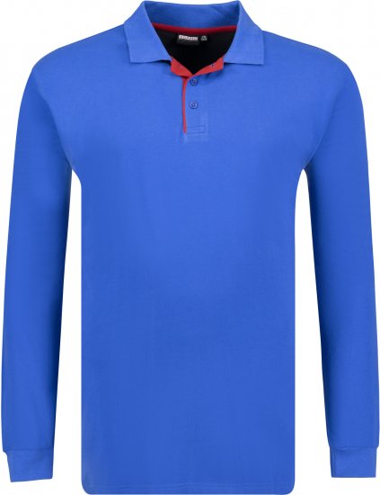 Adamo Peter Comfort fit Long sleeve Polo Blue - Polo shirts - Grote Maten Poloshirts Heren