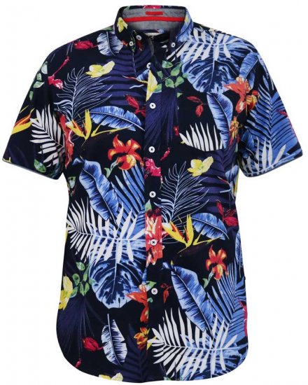 D555 TOBY Multi Colour Hawaiian AO Print Shirt - Overhemden - Overhemden Grote Maten Heren