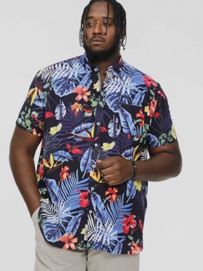 D555 TOBY Multi Colour Hawaiian AO Print Shirt - Overhemden - Overhemden Grote Maten Heren