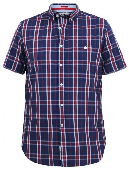 D555 ROYSTON S/S Shirt Navy - Overhemden - Overhemden Grote Maten Heren