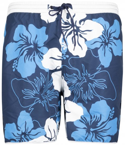 Adamo Elmar Printed Swimshorts Navy - Ondergoed & zwem - Grote Maten Ondergoed Heren