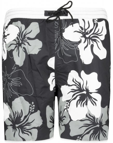 Adamo Elmar Printed Swimshorts Black - Ondergoed & zwem - Grote Maten Ondergoed Heren