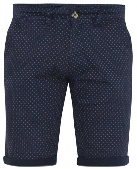 D555 DUDLEY AO Printed Stretch Chino Shorts Navy - Korte broeken - Grote Maten Korte Broeken Heren