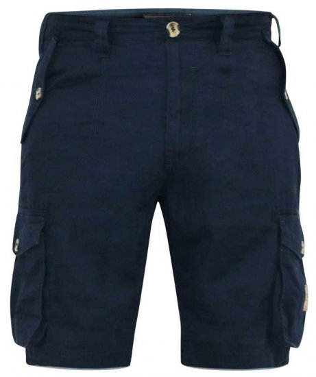 D555 RODNEY Cotton Cargo Shorts Navy - Korte broeken - Grote Maten Korte Broeken Heren