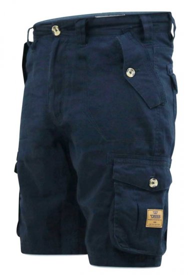 D555 RODNEY Cotton Cargo Shorts Navy - Korte broeken - Grote Maten Korte Broeken Heren