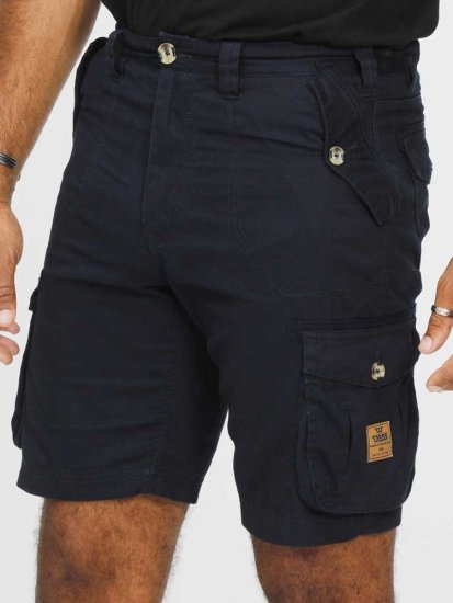 D555 RODNEY Cotton Cargo Shorts Navy - Korte broeken - Grote Maten Korte Broeken Heren