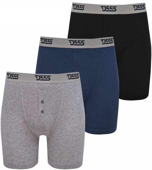 Duke Driver Boxershorts Black, Grey, Navy 3-Pack - Ondergoed & zwem - Grote Maten Ondergoed Heren
