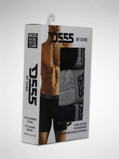 Duke Driver Boxershorts Black, Grey, Navy 3-Pack - Ondergoed & zwem - Grote Maten Ondergoed Heren