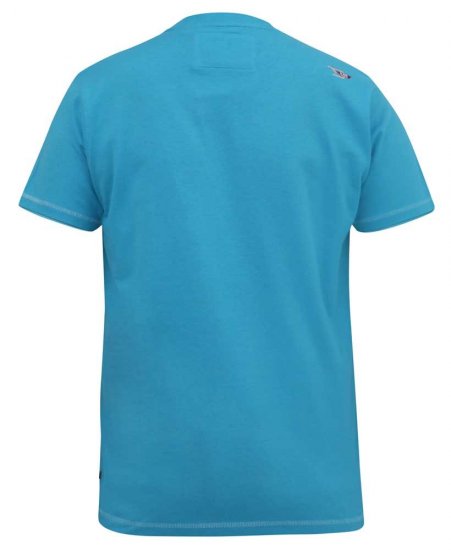 D555 AARON Surfers Paradise Printed Crew Neck T-Shirt Turquoise - T-shirts - Grote Maten T-shirts Heren