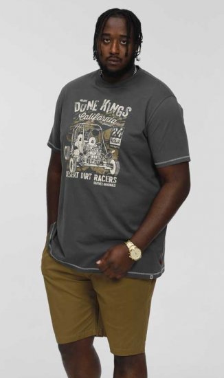 D555 BENNETT Dune Kings Buggy Printed Crew Neck T-Shirt Khaki - T-shirts - Grote Maten T-shirts Heren