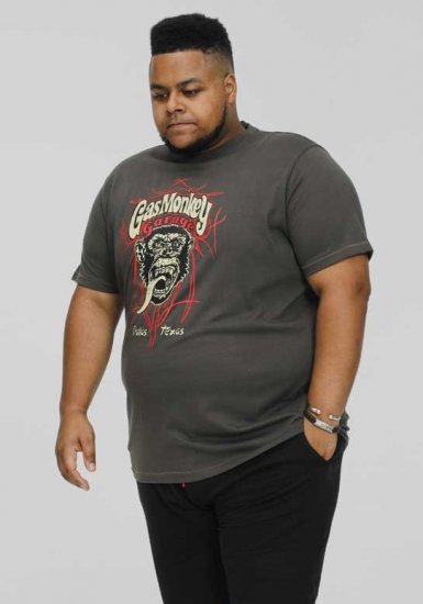 D555 DALLAS Official Gas Monkey Printed Crew Neck T-Shirt Khaki - T-shirts - Grote Maten T-shirts Heren