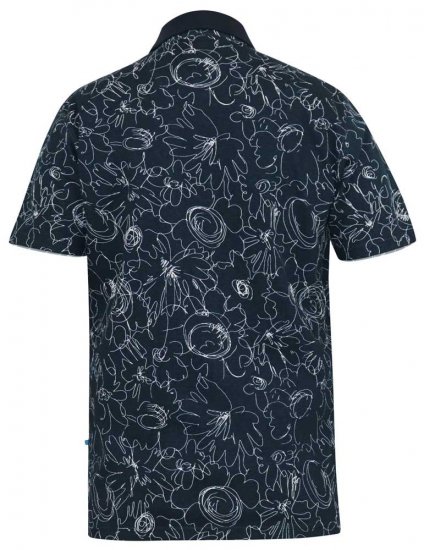 D555 ROLAND Printed Polo Shirt Navy - Polo shirts - Grote Maten Poloshirts Heren