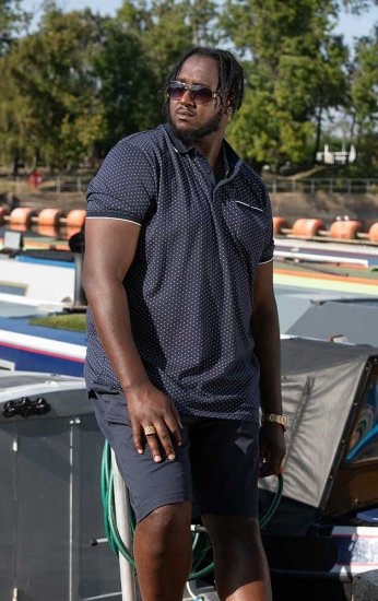 D555 DARWIN AO Printed Polo Shirt Navy - Polo shirts - Grote Maten Poloshirts Heren