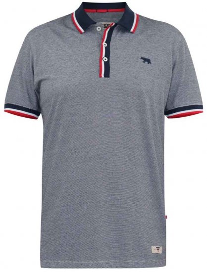 D555 BAYTON 2 Fine Stripe Jersey Polo Grey - Polo shirts - Grote Maten Poloshirts Heren