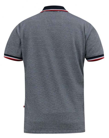 D555 BAYTON 2 Fine Stripe Jersey Polo Grey - Polo shirts - Grote Maten Poloshirts Heren