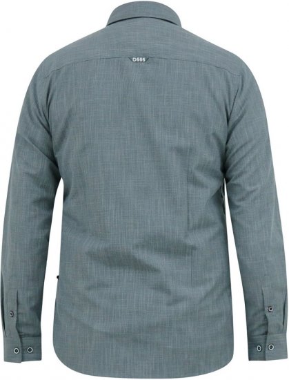 D555 RADCLIFFE Cross Hatch Soft Touch Slub Long Sleeve Shirt With Chest Patch Pocket Charcoal - Overhemden - Overhemden Grote Maten Heren