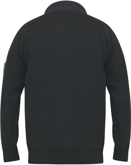 D555 MARSDEN Hybrid Knitted Jacket With Bonded Fleece Lining Black - Jassen - Grote Maten Herenjassen