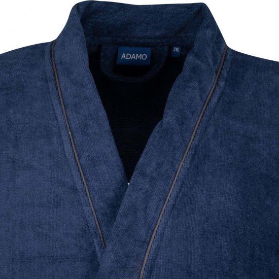 Adamo 149014 Badjas van velours Donkerblauw - Ondergoed & zwem - Grote Maten Ondergoed Heren