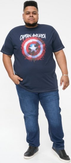 D555 ROGERS Official Captain America Printed T-Shirt Dark Navy - T-shirts - Grote Maten T-shirts Heren