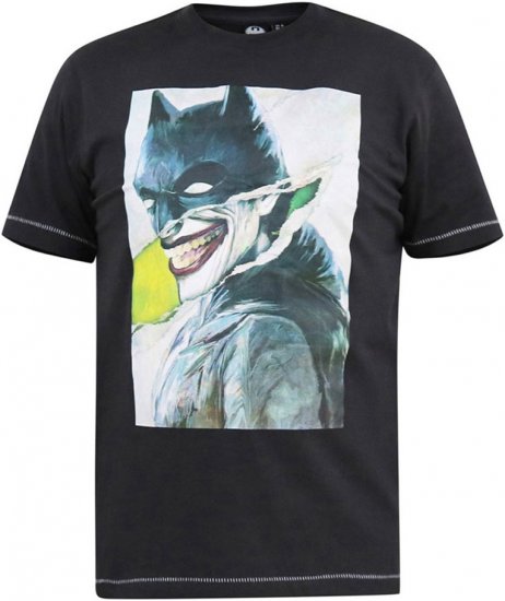 D555 MARTIN Official Batman Printed T-Shirt Washed Black - T-shirts - Grote Maten T-shirts Heren