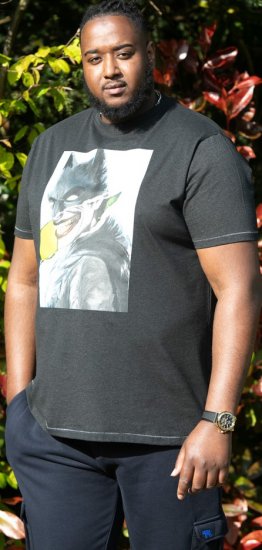 D555 MARTIN Official Batman Printed T-Shirt Washed Black - T-shirts - Grote Maten T-shirts Heren