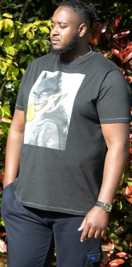 D555 MARTIN Official Batman Printed T-Shirt Washed Black - T-shirts - Grote Maten T-shirts Heren