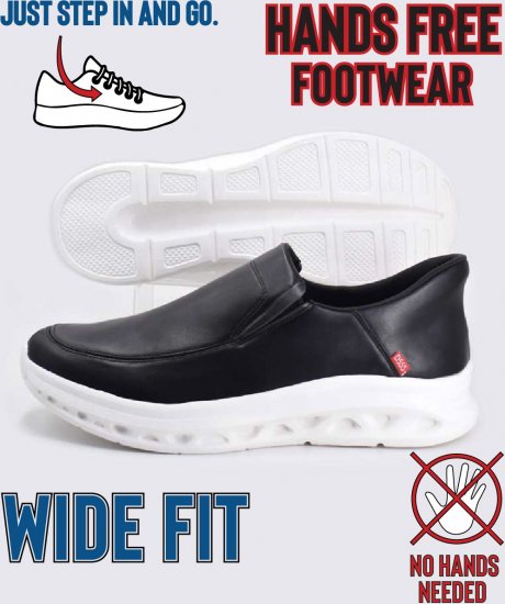 D555 Carlisle 2 Kingsize Hands Free Shoes Black - Herenschoenen 40-52 - 