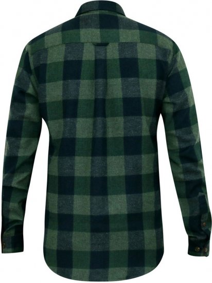 D555 GARFIELD Check Overshirt With Two Patch Pockets & Button Down Collar Navy - Overhemden - Overhemden Grote Maten Heren