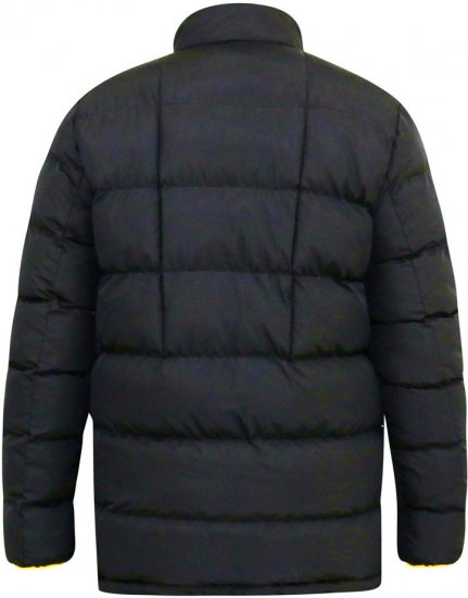 D555 CRISTIANO Puffer Jacket With Binding On Cuffs And Embroidery Badge On Sleeve Black - Jassen - Grote Maten Herenjassen