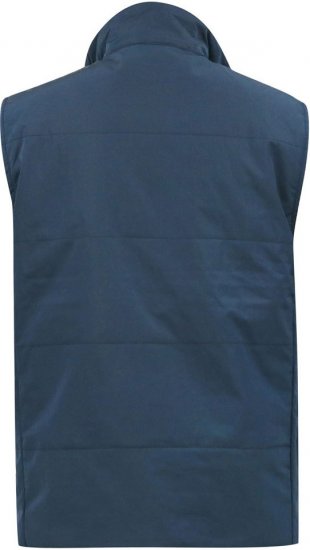D555 FELIPE Zip Through Padded Gilet With Contrast Colour Lining And Rubber Badge Navy - Jassen - Grote Maten Herenjassen