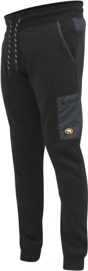 D555 COTGRAVE Couture Elasticated Waistband Jogger With Woven Fabric Trim Black - Joggingbroeken & shorts - Joggingbroeken & Shorts Heren Grote Maten