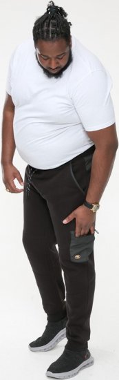 D555 COTGRAVE Couture Elasticated Waistband Jogger With Woven Fabric Trim Black - Joggingbroeken & shorts - Joggingbroeken & Shorts Heren Grote Maten