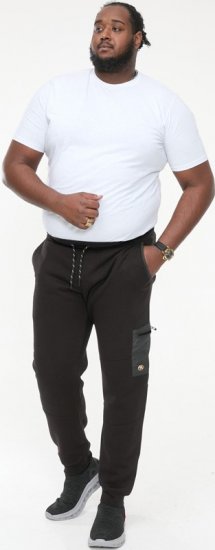 D555 COTGRAVE Couture Elasticated Waistband Jogger With Woven Fabric Trim Black - Joggingbroeken & shorts - Joggingbroeken & Shorts Heren Grote Maten