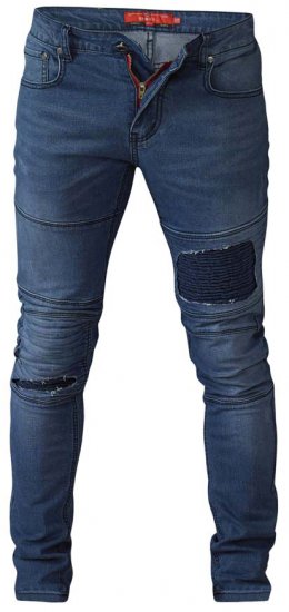 D555 Newport Tapered Fit Biker Jeans Blue - Jeans & broeken - Jeans & Broeken Grote Maten Heren