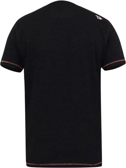 D555 LORNE Motor Bike Splatter Printed Crew Neck T-Shirt Washed Black - T-shirts - Grote Maten T-shirts Heren