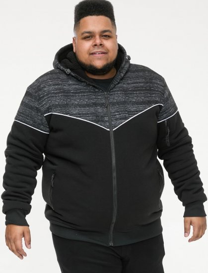 D555 HENNESSEY Zip Through Hoody With Sherpa Lining Black - Sweaters & hoodies - Sweaters & Hoodies Grote Maten Heren