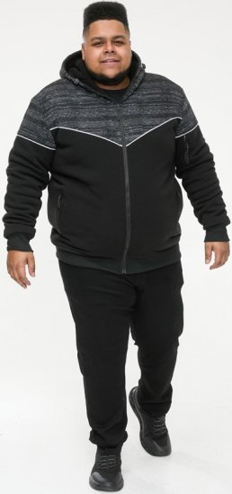 D555 HENNESSEY Zip Through Hoody With Sherpa Lining Black - Sweaters & hoodies - Sweaters & Hoodies Grote Maten Heren