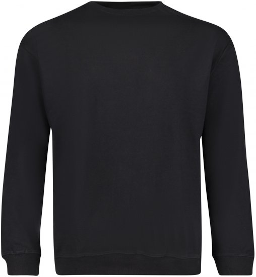 Adamo Athen Crew neck Sweatshirt Black - Sweaters & hoodies - Sweaters & Hoodies Grote Maten Heren