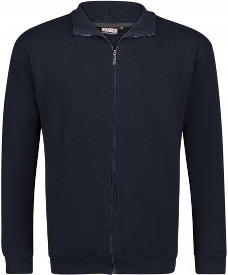 Adamo Athen Sweat Jacket with Full Zipper Navy - Sweaters & hoodies - Sweaters & Hoodies Grote Maten Heren