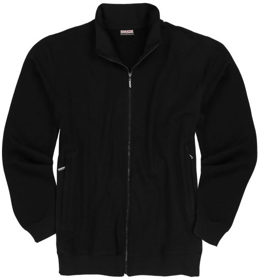 Adamo Athen Sweat Jacket with Full Zipper Black - Sweaters & hoodies - Sweaters & Hoodies Grote Maten Heren