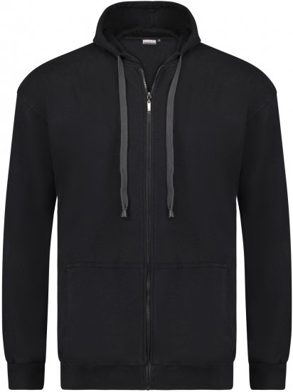 Adamo Athen Hoodie with Zipper Black - Sweaters & hoodies - Sweaters & Hoodies Grote Maten Heren