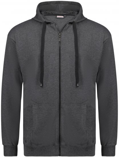 Adamo Athen Hoodie with Zipper Charcoal - Sweaters & hoodies - Sweaters & Hoodies Grote Maten Heren