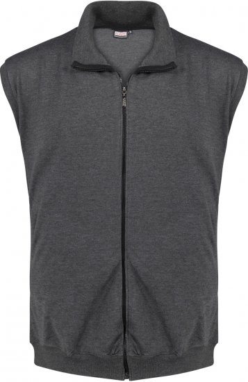 Adamo Athen Sweatvest Full Zipper Charcoal - Sweaters & hoodies - Sweaters & Hoodies Grote Maten Heren